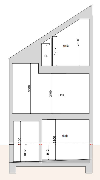 3分割案A区画居住用建物断面図