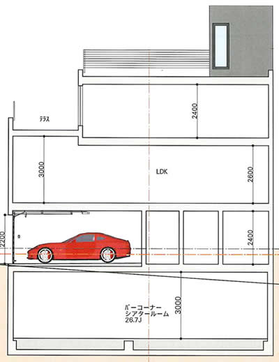 A区画 断面図