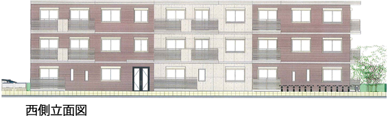 西立面図