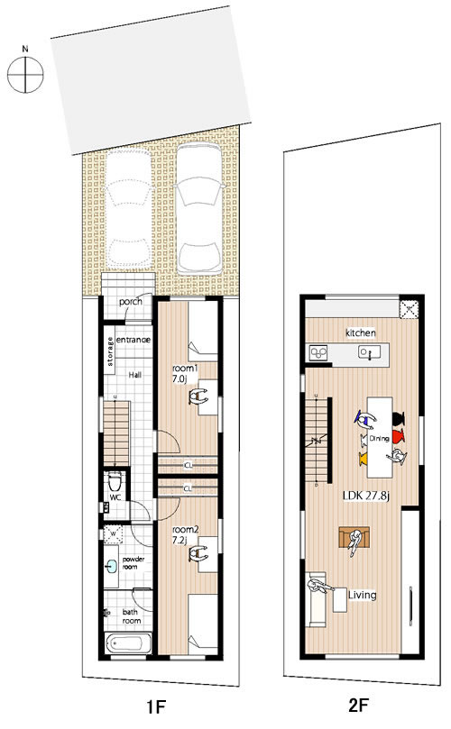 4分割（A区画）建物参考プラン