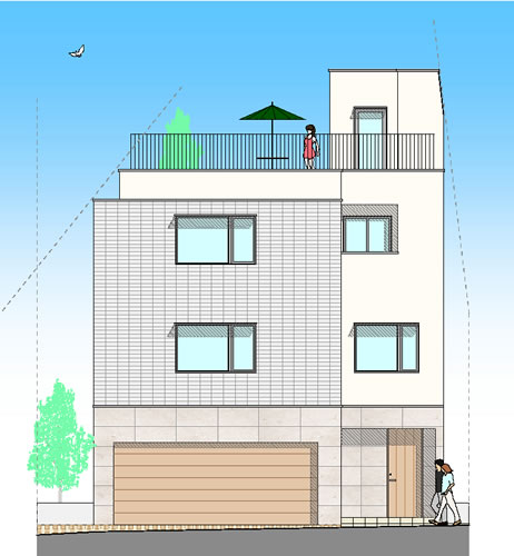 3分割（B区画）建物参考プラン立面図