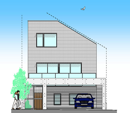 3分割（C区画）建物参考プラン立面図