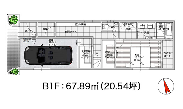 B1F,1F 参考プラン