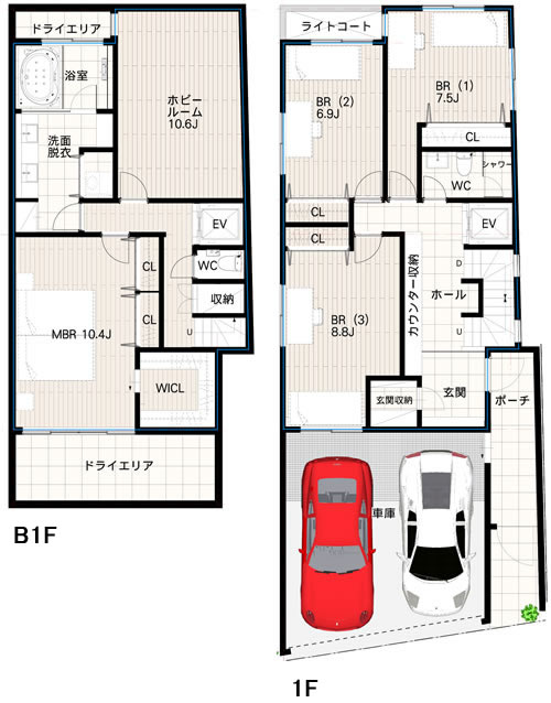 建物参考プラン（2分割 A区画）