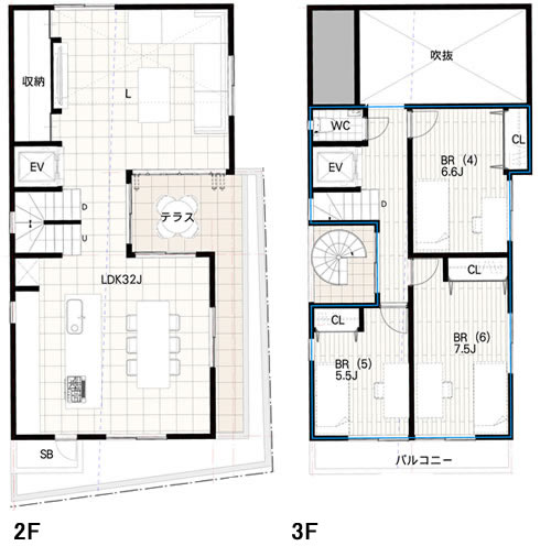 建物参考プラン（2分割 B区画）