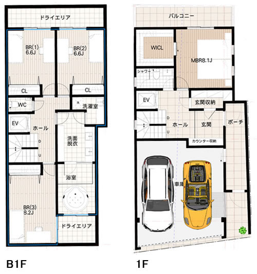 建物参考プラン（2分割 B区画）