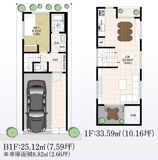 建物参考プラン A区画（三分割の場合）