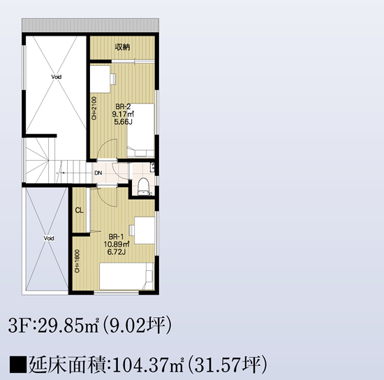 建物参考プラン B区画・C区画（三分割の場合）