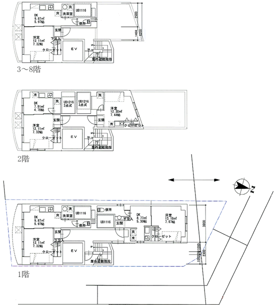 8階建て 平面図