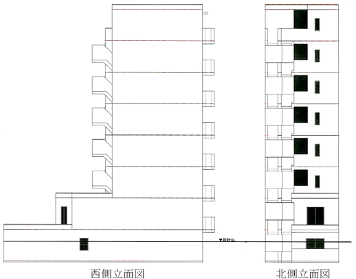 8階建て 立面図