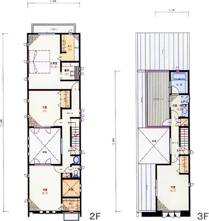 参考プラン E区画 間取り 2F 3F