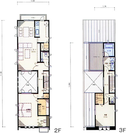 参考プラン A区画 間取り 2F 3F