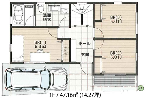 建物参考プラン 2分割(按分) A区画