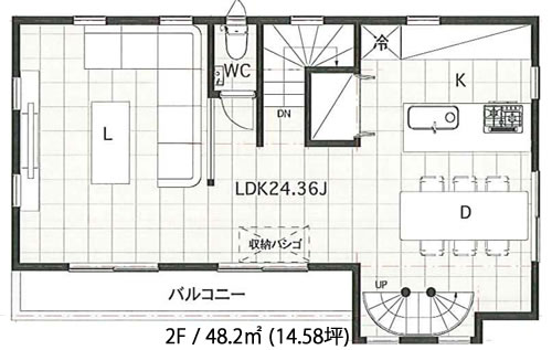 建物参考プラン 2分割(按分) A区画