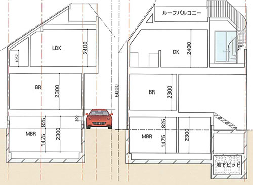 断面図 2分割 A区画