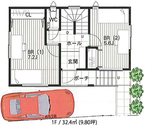 建物参考プラン 2分割 A区画