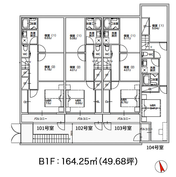 B1F,1F 参考プラン