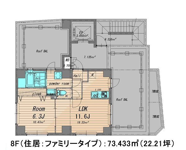 8F（ファミリータイプ） 参考プラン